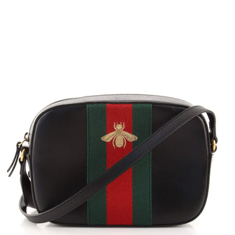 Gucci Bee Web Camera Bag Leather