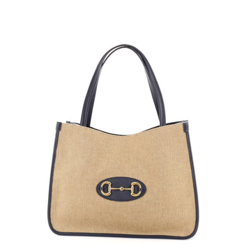 Gucci Horsebit 1955 Tote Canvas and Leather Medium