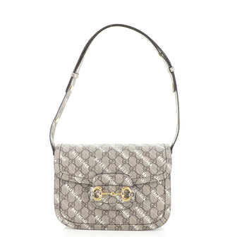 Gucci x Balenciaga The Hacker Project Horsebit 1955 Shoulder Bag GG Coated Canvas Small
