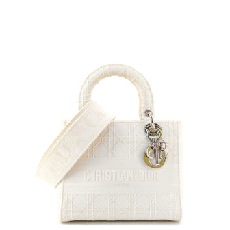 Christian Dior Lady D-Lite Bag Cannage Embroidered Canvas Medium
