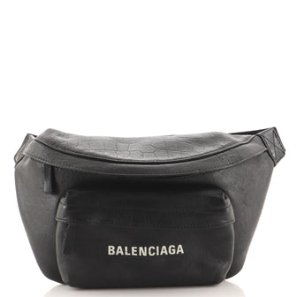 Balenciaga Everyday Waist Bag Crocodile Embossed Leather