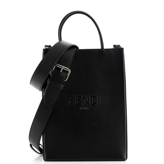 Fendi Pack Shopping Tote Embossed Leather Small