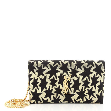 Saint Laurent Classic Monogram Wallet on Chain Printed Fabric Medium