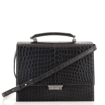 Saint Laurent Babylone Top Handle Bag Crocodile Embossed Leather Medium