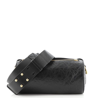 Burberry TB Barrel Crossbody Bag Monogram Embossed Leather Small