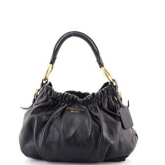 Prada Gathered Hobo Soft Calf Medium