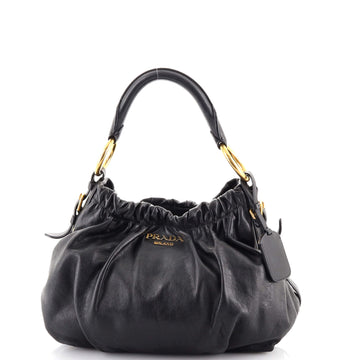 Prada Gathered Hobo Soft Calf Medium