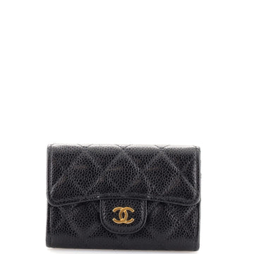 Chanel Classic Flap Card Case Quilted Caviar
