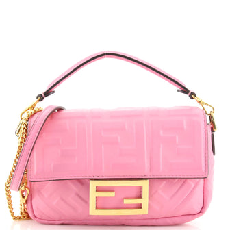 Fendi Baguette NM Bag Zucca Embossed Leather Mini