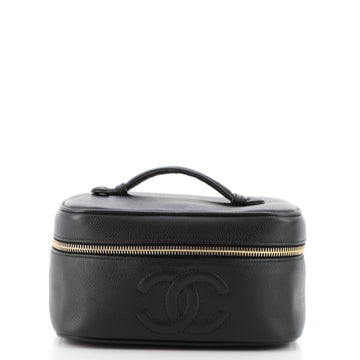 Chanel Vintage Timeless Cosmetic Case Caviar Medium