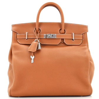 Hermes HAC Birkin Bag Brown Togo with Palladium Hardware 40