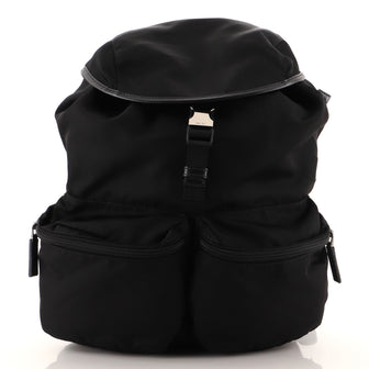 Prada Double Front Pocket Backpack Tessuto Medium