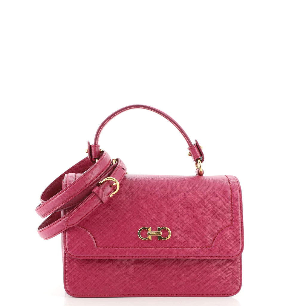 Salvatore Ferragamo Seila Top Handle Bag Leather Small Pink Salvatore Ferragamo Seila Top Handle Bag Leather Small Pink