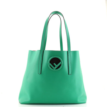 Fendi Logo Shopper Tote Leather