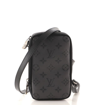 Louis Vuitton Double Phone Pouch Reverse Monogram Eclipse Canvas