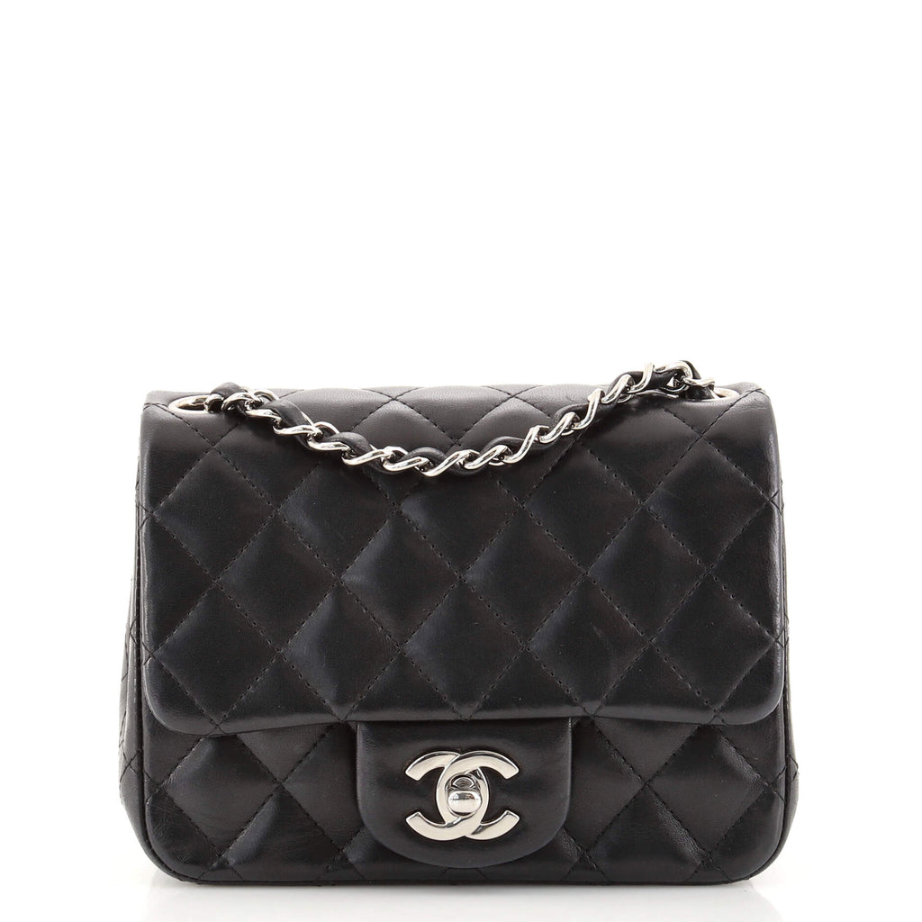 Chanel Classic Single Flap Bag Quilted Lambskin Mini Black 14523939