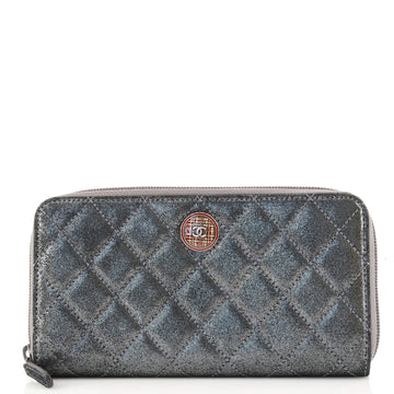 Chanel Paris-Edinburgh Zip Around Wallet Quilted Iridescent Lambskin Long Quilted Iridescent Lambskin Long
