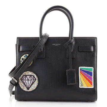 Saint Laurent Sac de Jour NM Bag Patch Embellished Leather Baby
