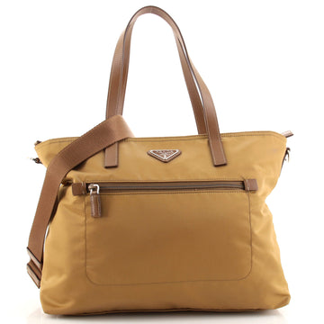 Prada Zip Convertible Shopping Tote Tessuto with Saffiano Leather Medium