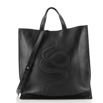Gucci Convertible Open Tote Embossed Leather Tall