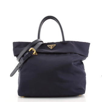 Prada Convertible Front Pocket Tote Tessuto Medium