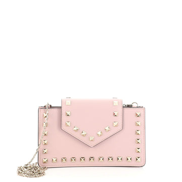 Valentino Rockstud Chain Phone Case Leather