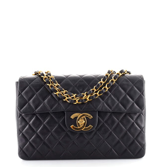 Chanel Vintage Classic Single Flap Bag Quilted Lambskin Maxi