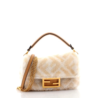 Fendi Baguette NM Bag Zucca Shearling Mini