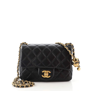 Chanel Pearl Crush Square Flap Bag Quilted Lambskin Mini