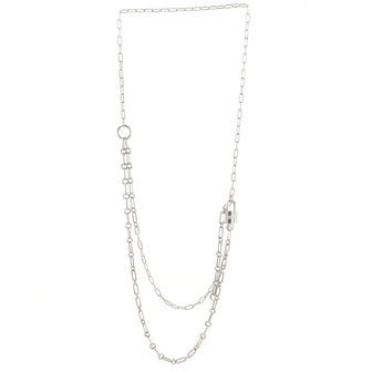 Hermes Alphakelly Necklace Sterling Silver Long