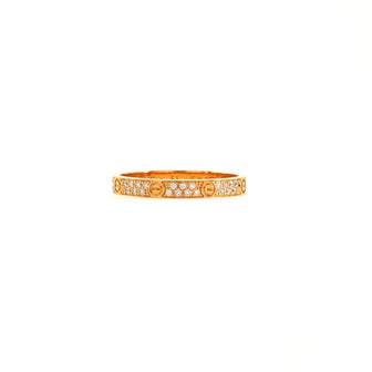 Cartier Love Wedding Band Pave Diamonds Ring 18K Rose Gold and Diamonds Small