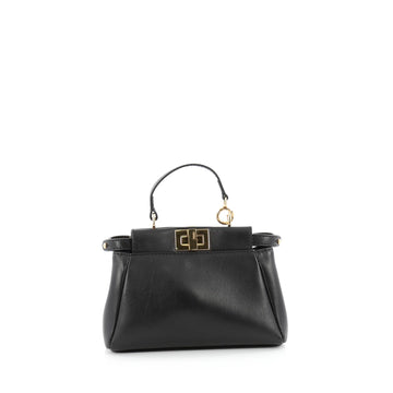 Fendi Peekaboo Handbag Leather Micro Black