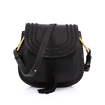 Chloe Hudson Handbag Whipstitch Leather Medium Black