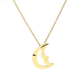 Tiffany & Co. Paloma Picasso Half Moon Face Pendant Necklace 18K Yellow Gold