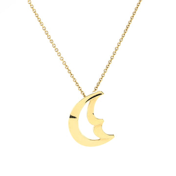 Tiffany & Co. Paloma Picasso Half Moon Face Pendant Necklace 18K Yellow Gold