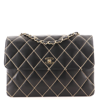 Chanel Surpique Flap Bag Quilted Leather Jumbo