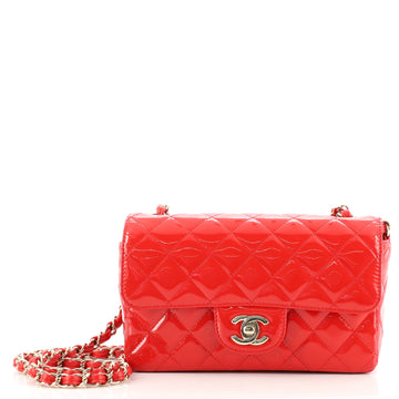 Chanel Classic Single Flap Bag Quilted Patent Mini
