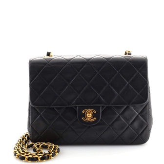 Chanel Vintage Square Classic Flap Bag Quilted Lambskin Small