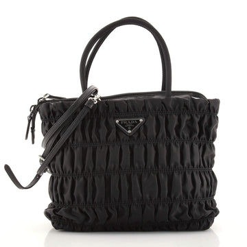 Prada Gaufre Convertible Tote Tessuto Small
