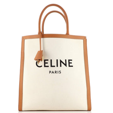Celine Vertical Cabas Tote Canvas with Leather Large