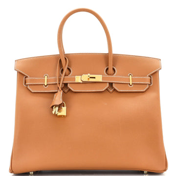Hermes Birkin Handbag Brown Epsom with Gold Hardware 35