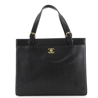 Chanel Vintage CC Lock Pocket Tote Caviar Large