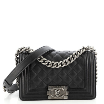 Chanel Boy Flap Bag Quilted Calfskin Small