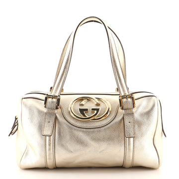 Gucci Britt Boston Duffle Bag Leather Small