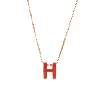 Hermes Pop H Pendant Chain Necklace Metal and Enamel