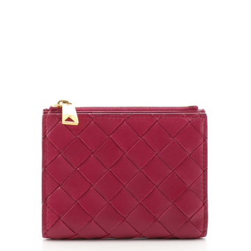 Bottega Veneta Side Zip Bifold Wallet Intrecciato Nappa Mini