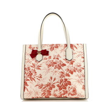 Gucci GG Ribbon Tote Coated Printed Canvas Medium