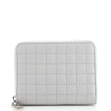 Celine C Charm Zip Around Wallet Quilted Leather Compact