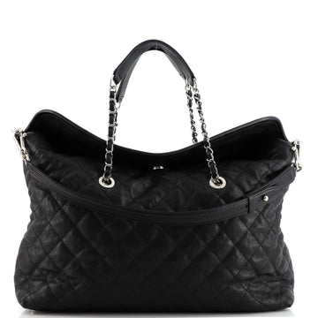 Chanel French Riviera Fold Tote Quilted Caviar Large