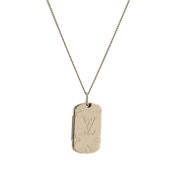 Louis Vuitton Locket Pendant Necklace Engraved Metal